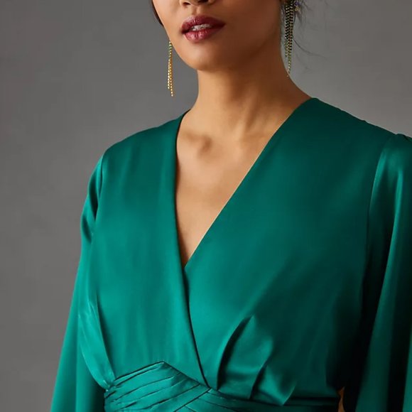 Anthropologie Nikasha Embroidered Satin Dress - Picture 2 of 7